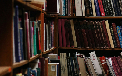 shelves with books