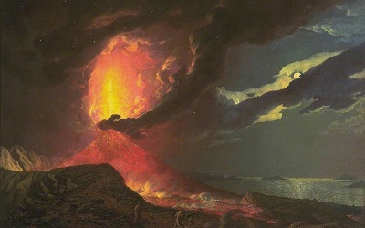 Caption: Joseph Wright, Vesuvius in Eruption, with a View over the Islands to the Bay of Naples, c.1776-80, oil on canvas, 122 x 176 cm. Tate (CC BY-NC-ND).