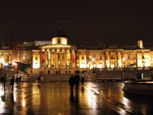 National Gallery building in the evening