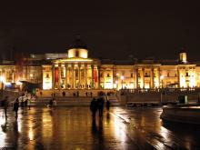 National Gallery building in the evening
